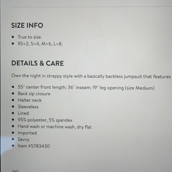 Tiger Mist Blanche Jumpsuit . Classy & casual! - Picture 4 of 4